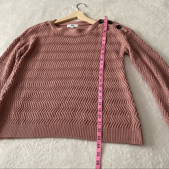 Button Shoulder Flared Sleeve Bateau Neckline Sweater - Picture 4 of 9